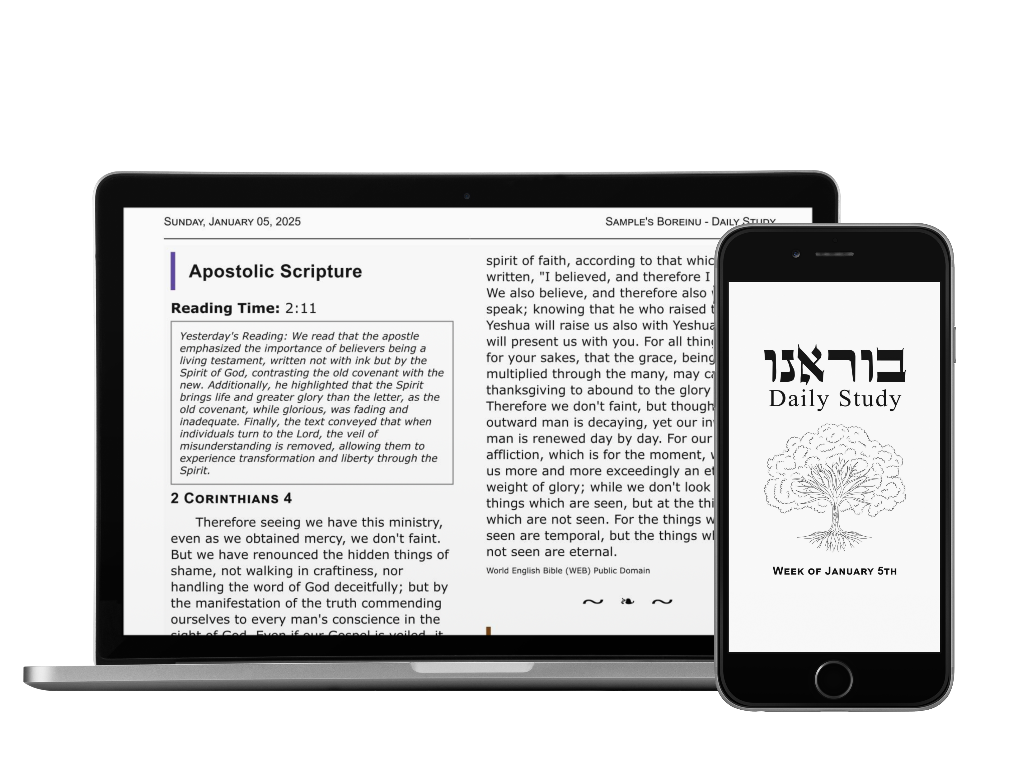 Boreinu Study App on multiple devices